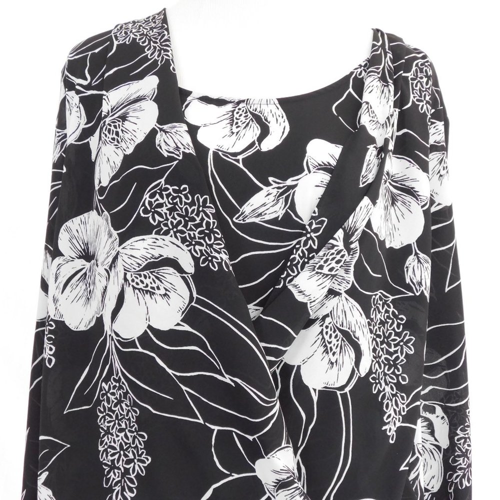 Alfani black floral women's blouse size 6